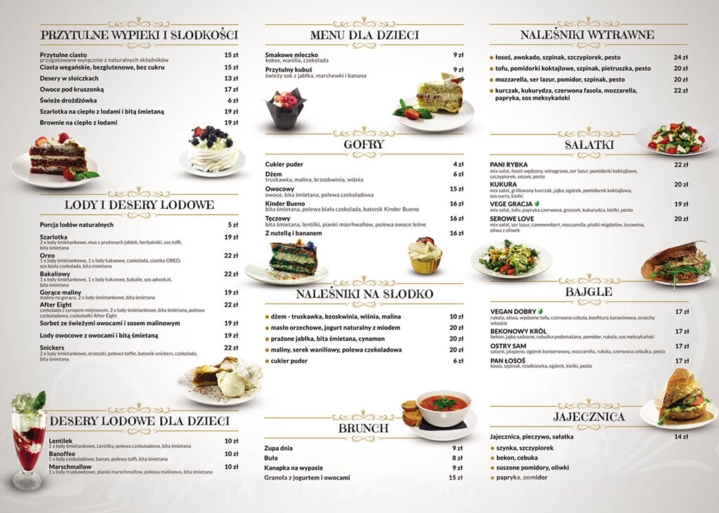 Menu przytulna Cafe Vivo